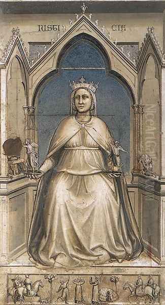 No. 43 The Seven Virtues- Justice 1306 Oil Painting by Giotto Di Bondone