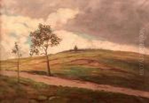 Field Path Oil Painting by Gustav Macoun