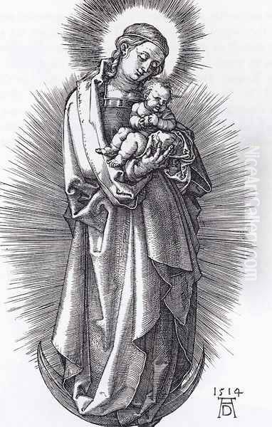 The Virgin On The Crescent With A Diadem Oil Painting by Albrecht Durer