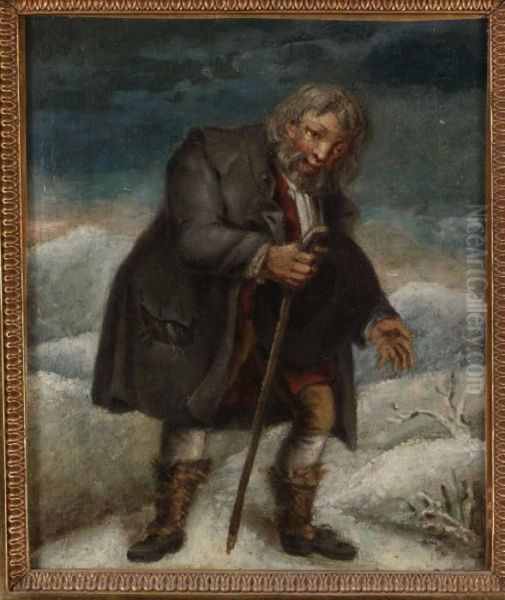 Figur Symboliserande Fattigdomen Oil Painting by Elias Martin