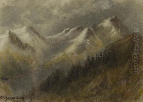In The Selkirks - Stormy Weather. Oil Painting by Thomas Mower Martin