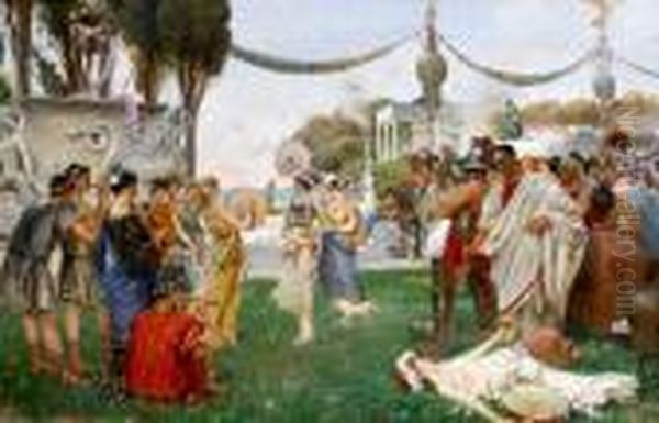 Roman Festivities Oil Painting by Filippo Martori Savini