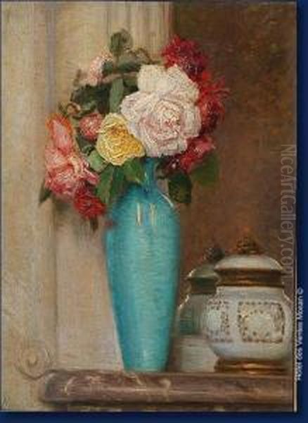 Le Bouquet De Roses Oil Painting by Edouard Masson