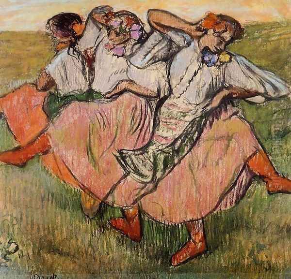 Three Russian Dancers Oil Painting by Edgar Degas