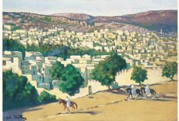 Vue De Fes. Oil Painting by Gill Julien Matthey
