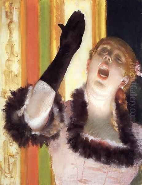 Singer with a Glove Oil Painting by Edgar Degas