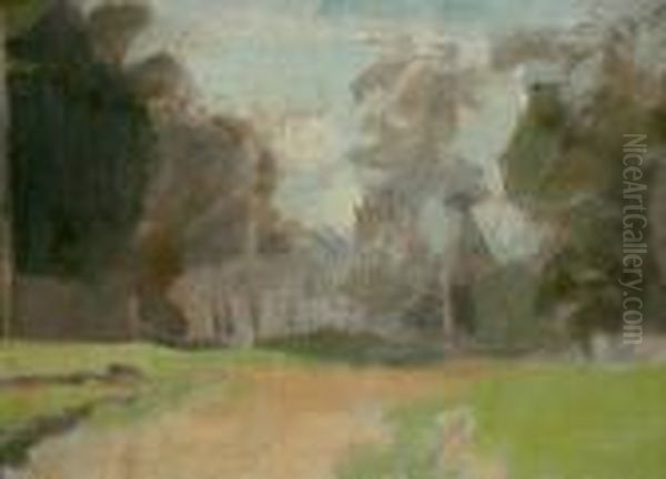 Country Road Oil On Board 
Signed'meldrum' Lower Right 22.5 X 29.5 Cm Provenance: Private 
Collectionmelbourne Oil Painting by Duncan Max Meldrum