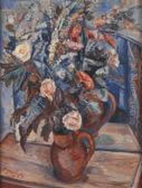 Bouquet De Fleurs Oil Painting by Maurice Mendjisky