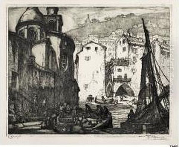 Camogli Oil Painting by Francesco Mennyey