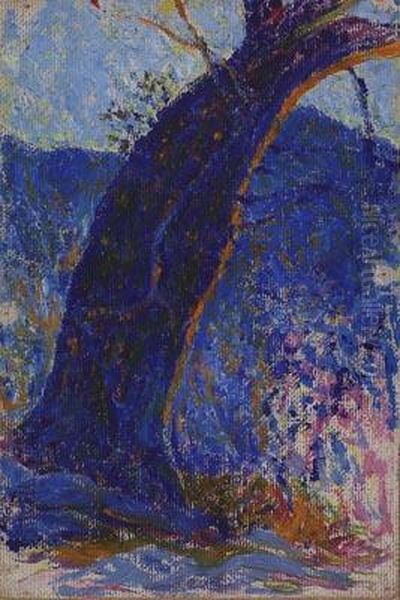 L'albero Azzurro Oil Painting by Rubaldo Merello