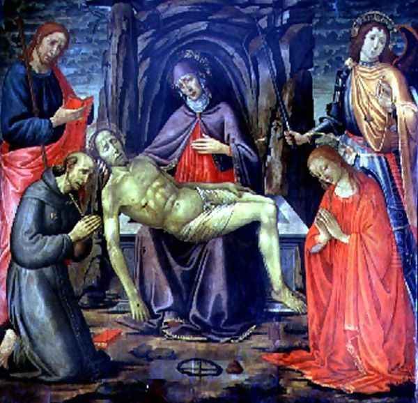 Pieta and Saints Oil Painting by Jacopo Del Sellaio