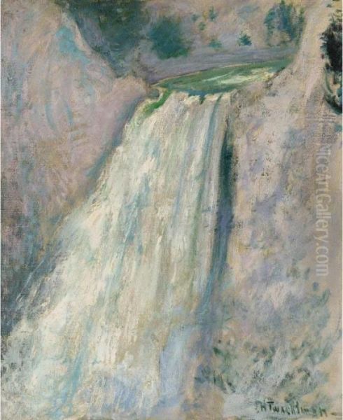 Purple, White And Gold Oil Painting by Willard Leroy Metcalf