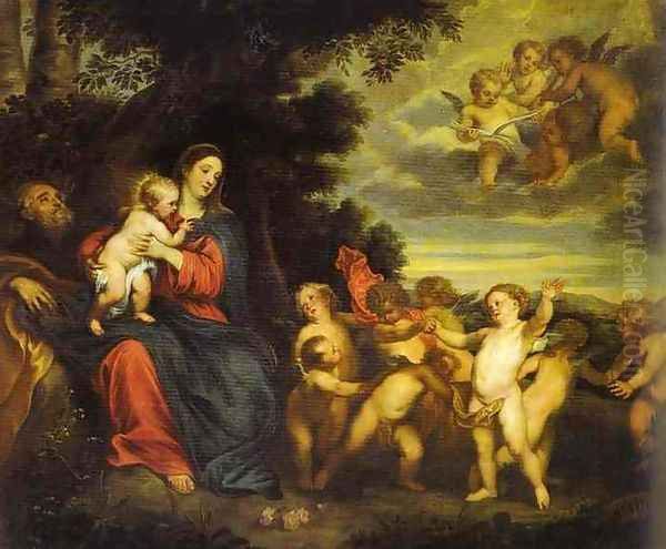 The Rest on the Flight to Egypt Oil Painting by Sir Anthony Van Dyck