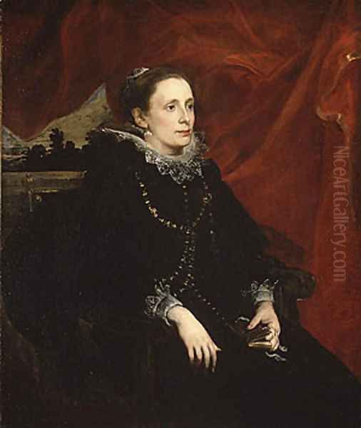Portrait of a Woman Called the Marchesa Durazzo 1621 Oil Painting by Sir Anthony Van Dyck