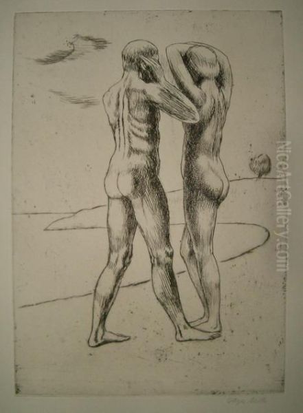 Two Etchings. Oil Painting by Kenneth Hayes Miller