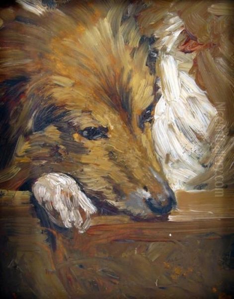 Portrait Of Pet Oil Painting by Robert Crannell Minor Sr.