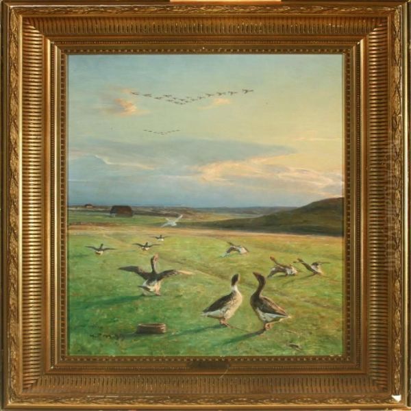 Efterarstraek Oil Painting by Niels Pedersen Mols