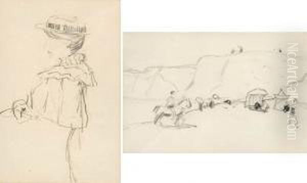 Beach In Brittany; Jeune Femme Assisse Oil Painting by James Wilson Morrice