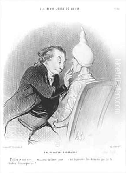Series Les beaux jours de la vie A happy find Oil Painting by Honore Daumier