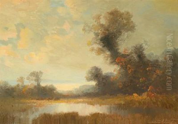 Aulandschaft Oil Painting by Oskar Mulley