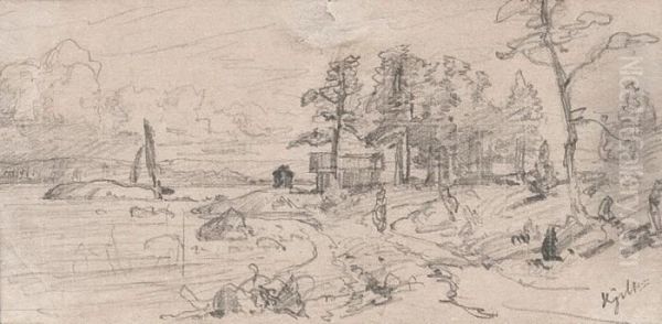 Archipelago Oil Painting by Hjalmar (Magnus) Munsterhjelm