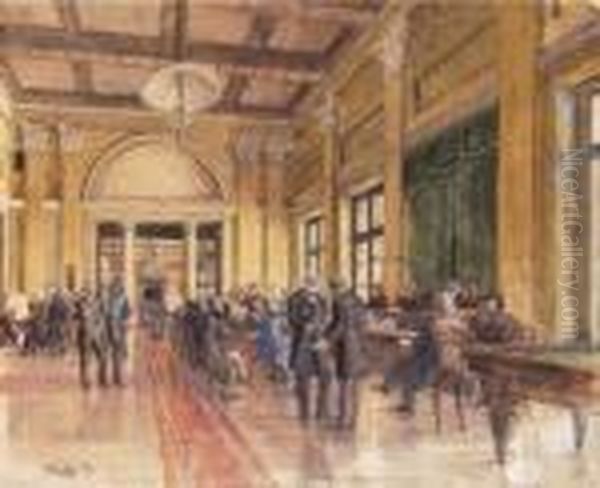 Kalman Tisza In The Liberal Club Oil Painting by Robert Nadler