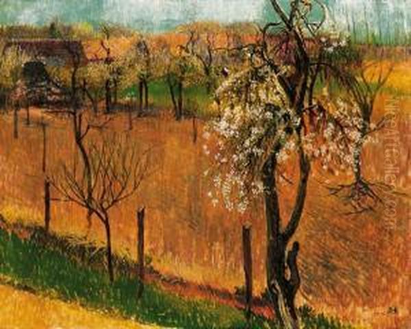 Spring Garden (blossoming), About 1908 Oil Painting by Sandor Nagy