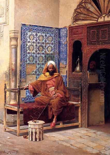 Le Fumeur Oil Painting by Ludwig Deutsch