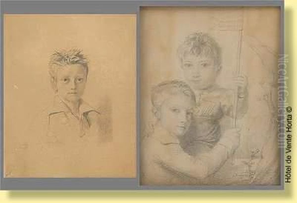 Etudes De Visages D'enfants Oil Painting by Francois-Joseph Navez