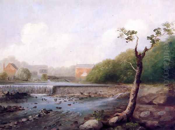 Kinney Town Dam, Seymour, Connecticut Oil Painting by George Henry Durrie