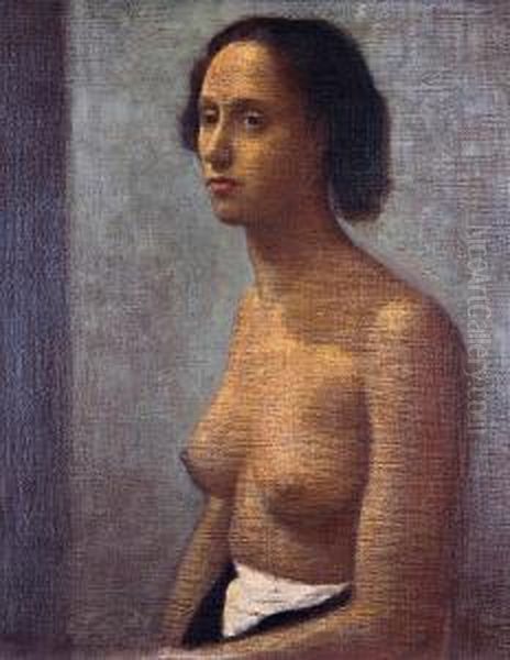 Seated Nude Oil Painting by Ernst Neumann