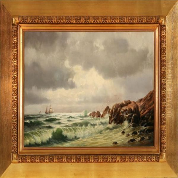 Braending Ved Kullen, Eftermiddag Oil Painting by Johann Jens Neumann