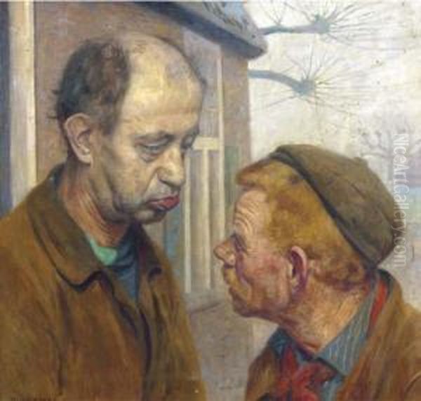 Signed 'hart Nibbrig' (lower Left) Oil Painting by Ferdinand Hart Nibbrig