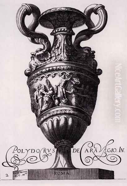 Design for a Vase 1527 Oil Painting by Polidoro Da Caravaggio (Caldara)