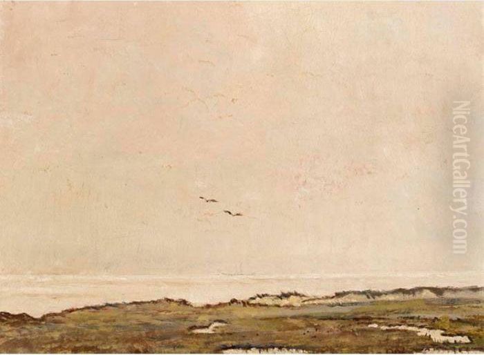 A Dune Landscape Oil Painting by Dirk Nijland