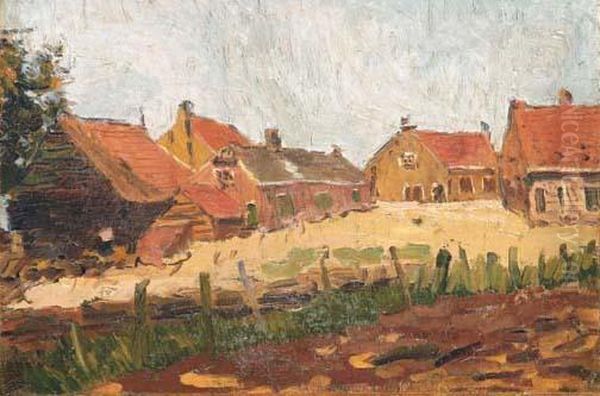 Village Oil Painting by Dirk Nijland