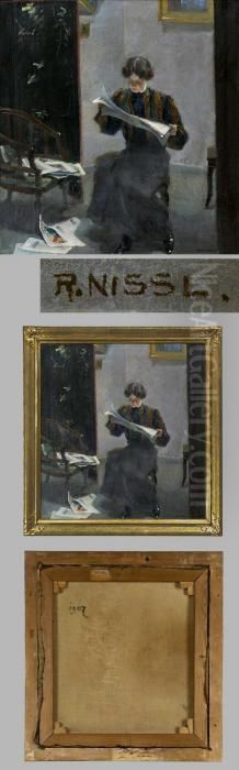 Lesende Junge Frau Oil Painting by Rudolf Nissl