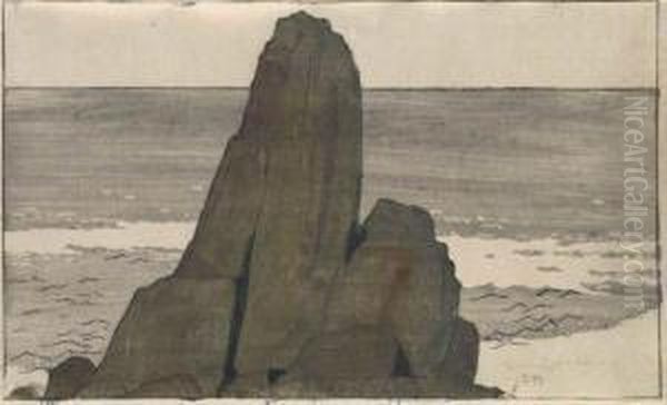 The Rock Oil Painting by Bror Julius Olsson Nordfeldt