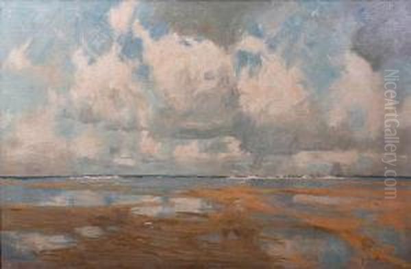 Coastal Scene Oil Painting by Bror Julius Olsson Nordfeldt