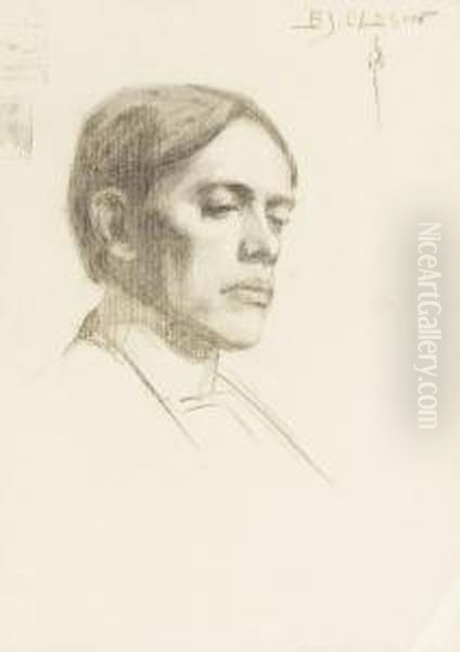 Portrait Of A Man Oil Painting by Bror Julius Olsson Nordfeldt