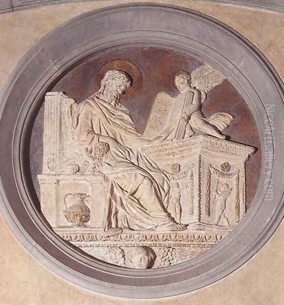 Evangelist Matthew Oil Painting by Donatello (Donato di Niccolo)