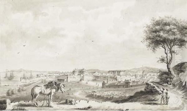 Vue De Brest Et De Sa Rade Oil Painting by Ozanne, Nicolas Marie