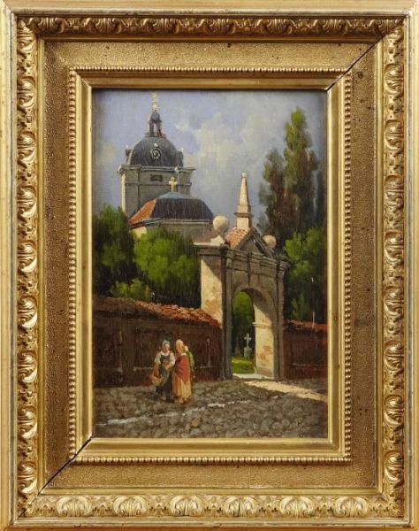 Klara Kyrka Oil Painting by Gustaf-Wilhelm Palm
