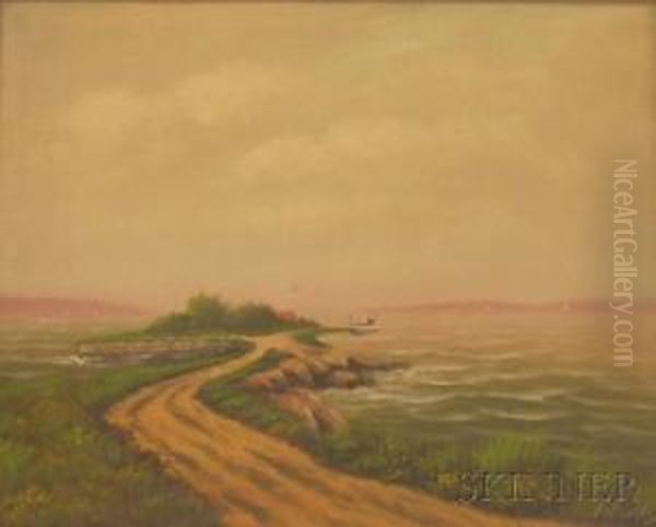 Framed Oil On Canvas Coastal View Oil Painting by William Frederick Paskell