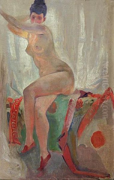 Akt Siedzacej Kobiety Oil Painting by Waclaw Pawliszak