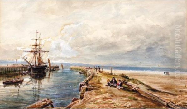 A Set Of Five Continental Views 
Including Luzern, Switzerland And The Ponte Degli Angeli, Rome Oil Painting by Arthur Perigal