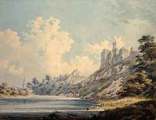 Warkworth Castle Oil Painting by Edward Dayes