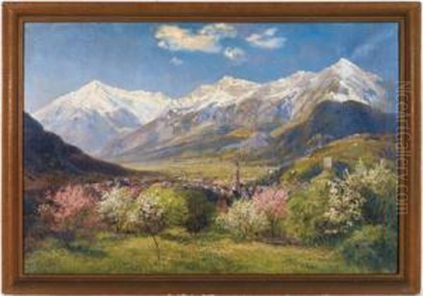 Blick Auf Die Stadtmeran Oil Painting by Konrad Petrides