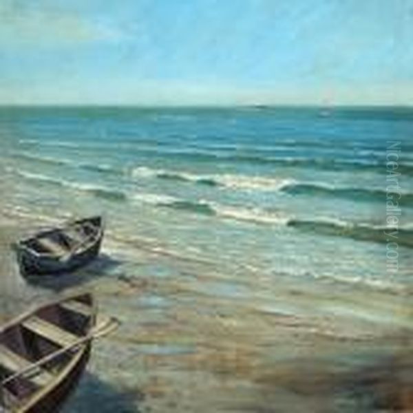 Sescape Withsailships Oil Painting by Sally Philipsen