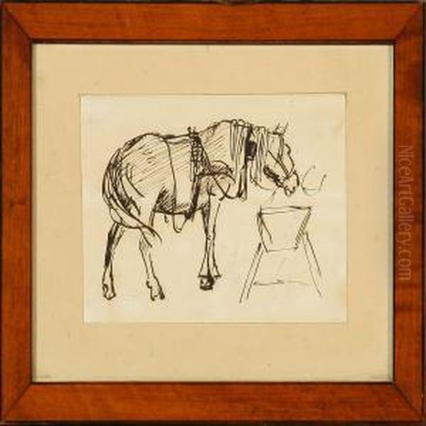 A Cow And A Horse Oil Painting by Theodor Philipsen